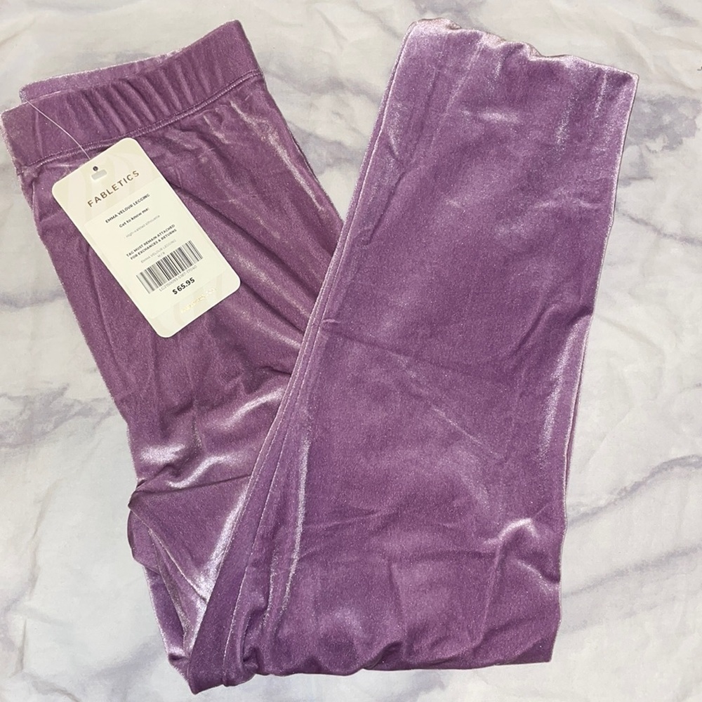 Fabletics x Vanessa Hudgens Purple Velvet Leggings